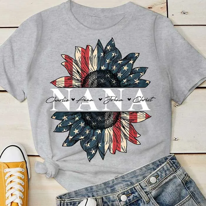 American Nana - Gifts For 4th Of July, Personalized Unisex T-Shirt