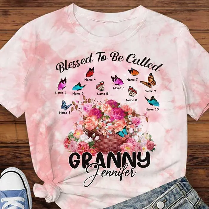 Blessed To Be Called Granny - Gift For Grandma, Personalized Unisex All-Over Printed T-Shirt