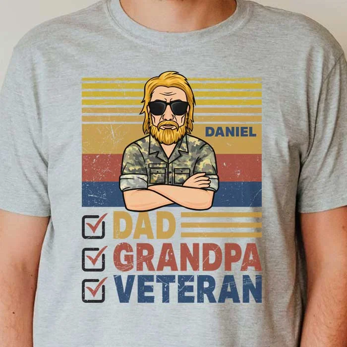 Dad, Grandpa, Veteran - Gift For 4th Of July - Personalized Unisex T-Shirt