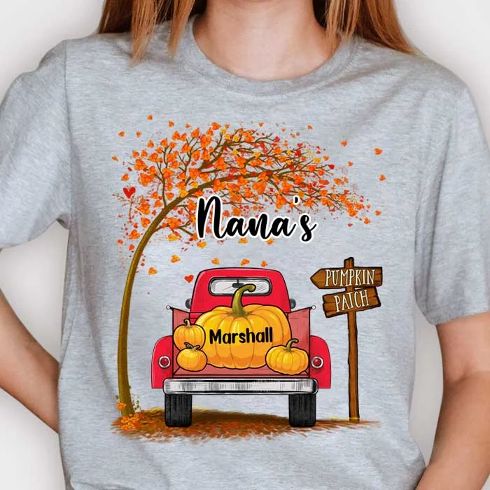 Grandma's Pumpkin Patch Fall - Personalized Unisex T-Shirt