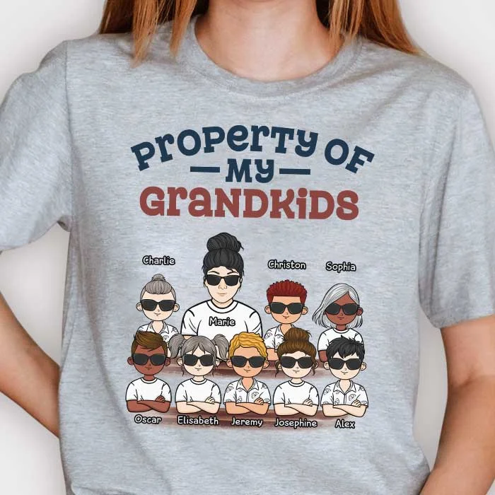 Property Of My Grandkids - Gift For Grandma, Personalized Unisex T-shirt, Hoodie