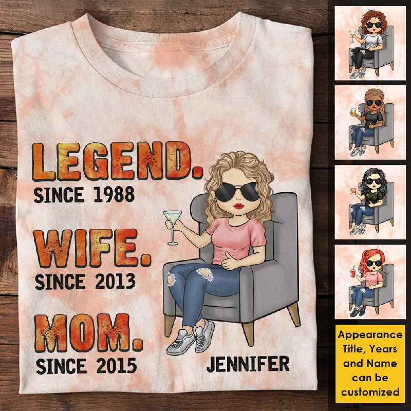 Legend Wife Mama Since Year - Gift For Mom, Personalized Unisex All-Over Printed T-Shirt