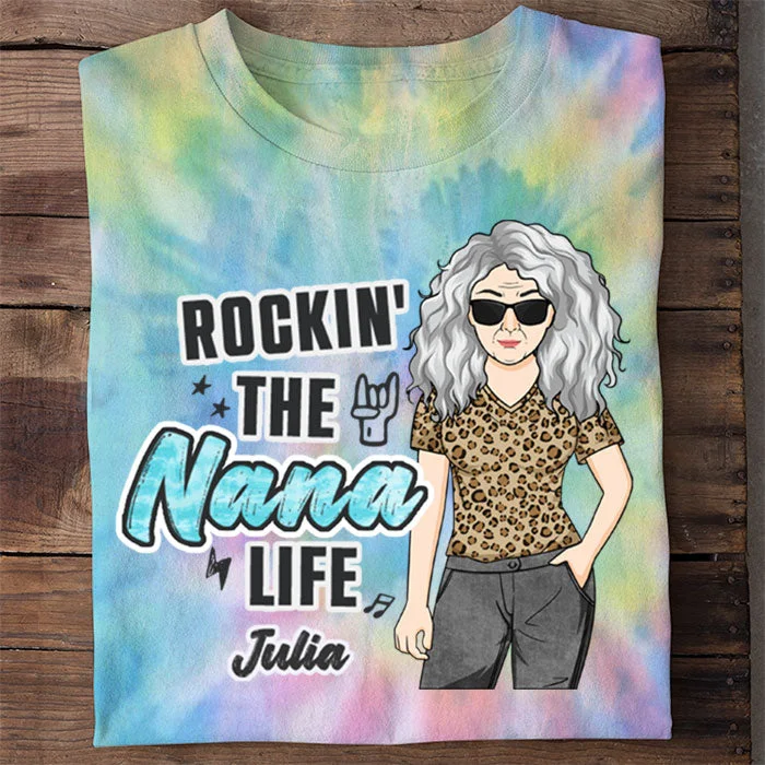 Rockin' The Nana Life - Personalized Unisex All-Over Printed T-Shirt