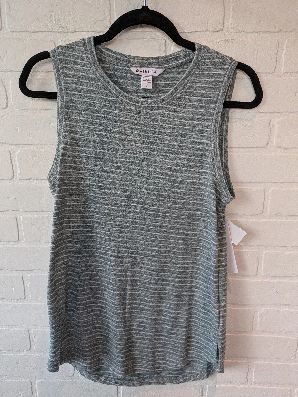 Athletic Tank Top By Athleta In Green & White, Size: S