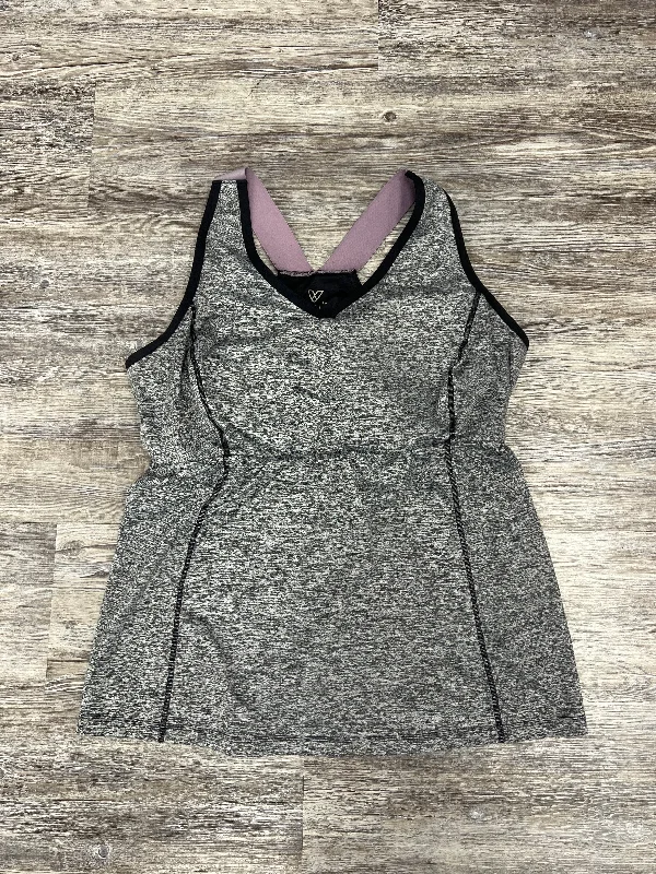 Athletic Tank Top By Livi Active In Grey & Purple, Size: 1x