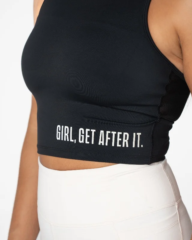 Malibu Crop Top  - Black (Girl, Get After It)