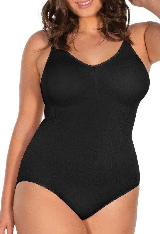 Black Spaghetti Strap Smoothing Bodysuit