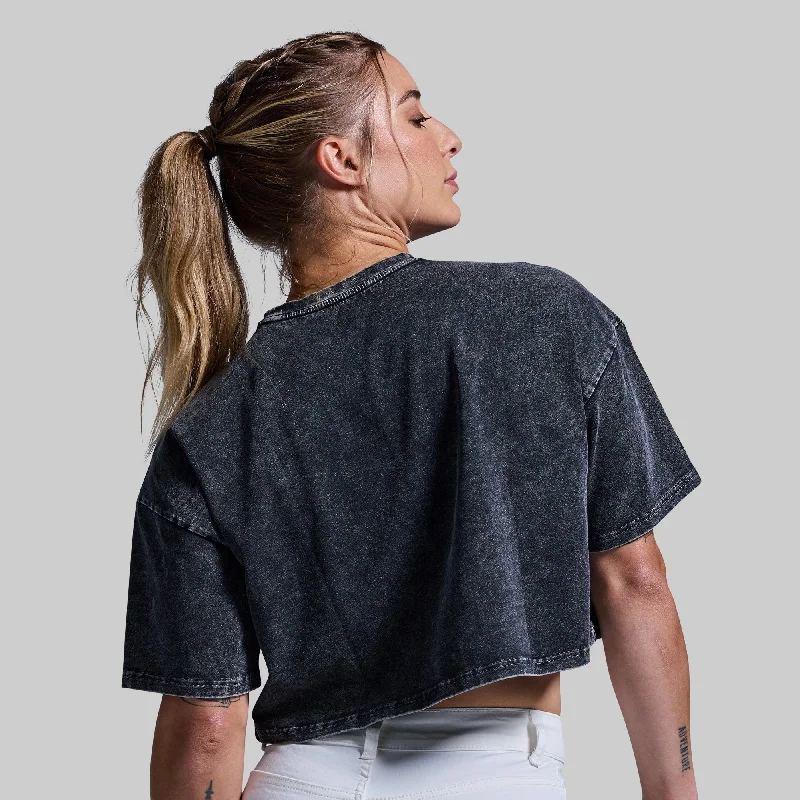 Training Crop Tee 2.0 (Washed Black)