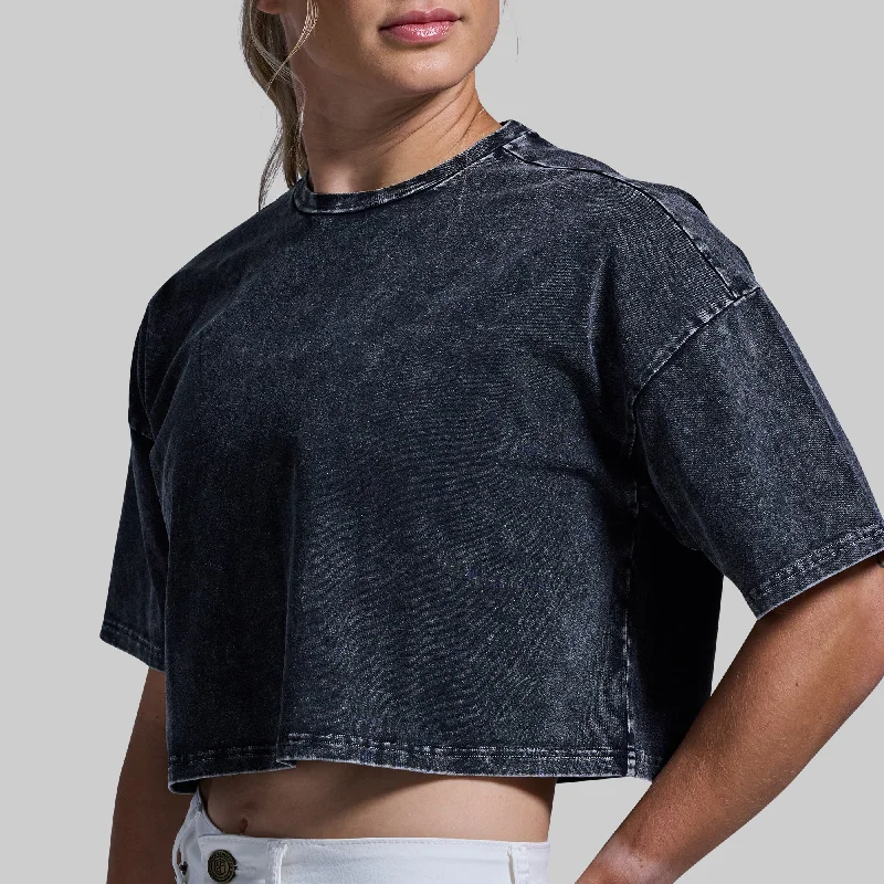 Training Crop Tee 2.0 (Washed Black)