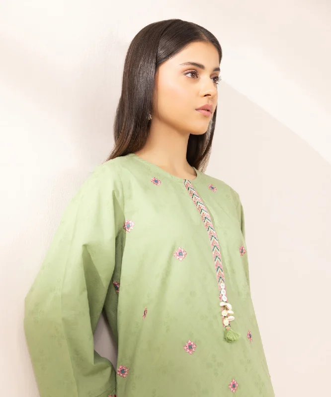 Embroidered Cotton Jacquard Shirt