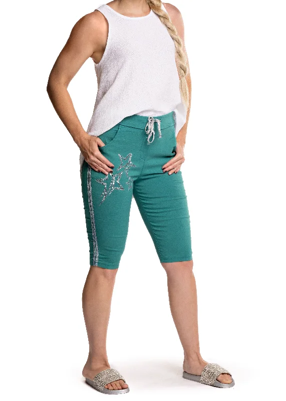 Abby Cotton Shorts in Amalfi Green