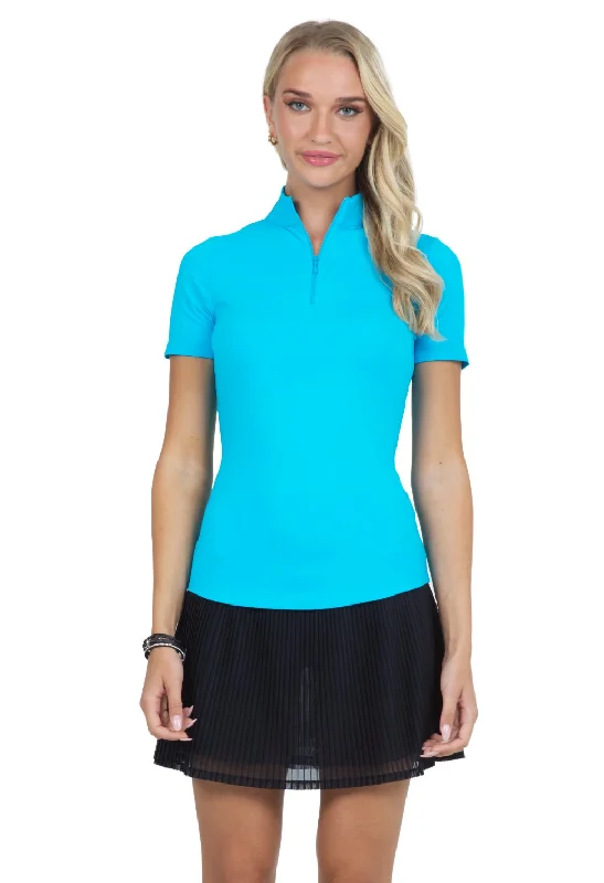 IBKUL Women's Short Sleeve Solid Golf Sun Protection Shirt - Assorted Colors BASIC