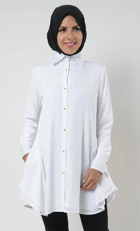 Crepe Button Down School Uniform Tunic