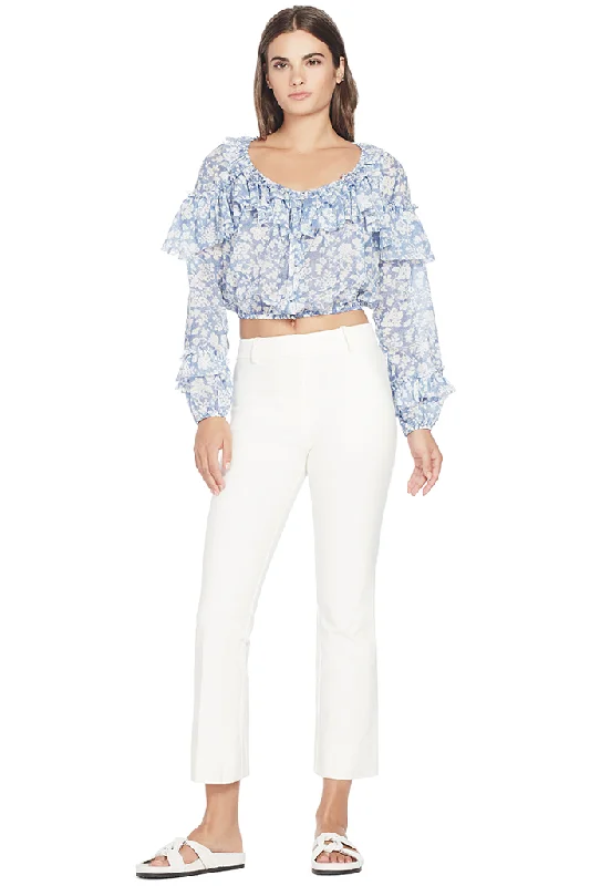 Cropped Flare Trouser (White)