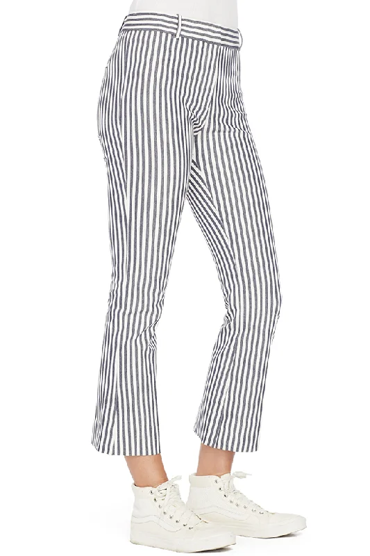 Cropped Flare Trousers (Stripe)