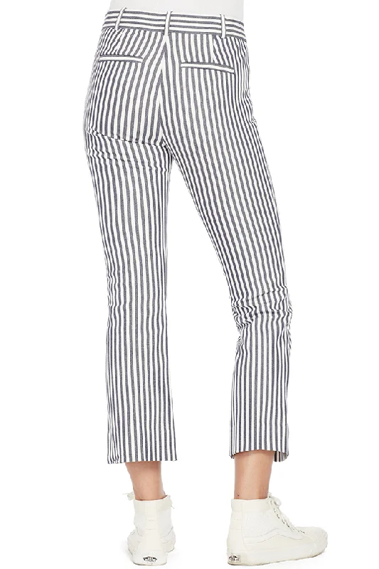 Cropped Flare Trousers (Stripe)