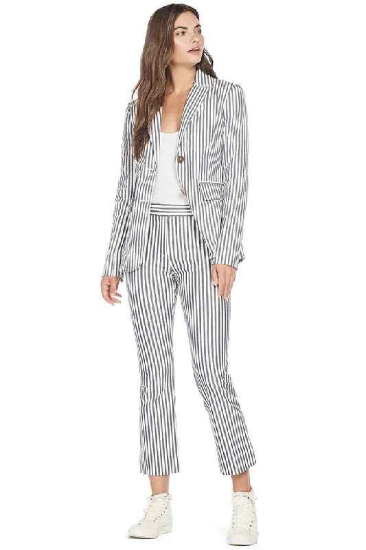 Cropped Flare Trousers (Stripe)