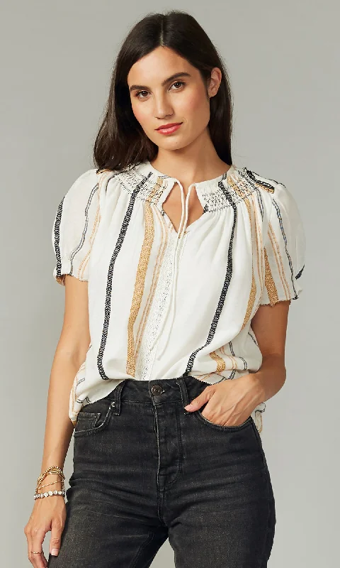 Cruz Smocked Embroidered Top - FINAL SALE