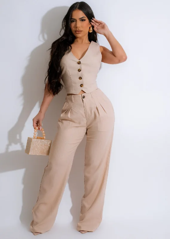 Decision To Leave Linen Pant Beige