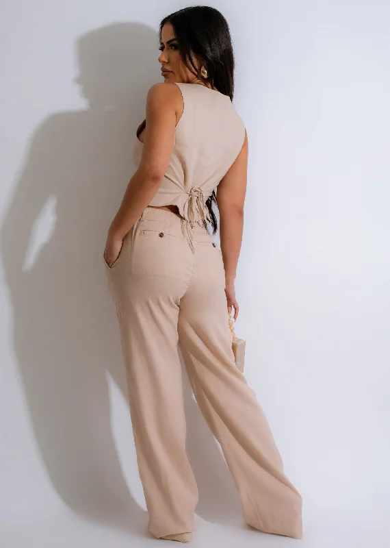 Decision To Leave Linen Pant Beige