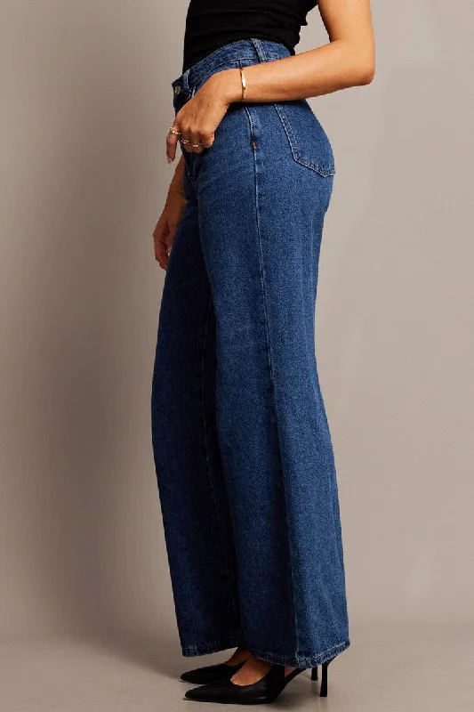 Denim Wide Leg Jean High Rise