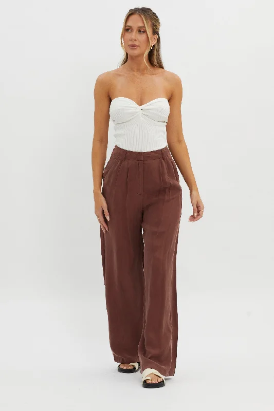 Dodie Straight Leg Trouser Pants Choco