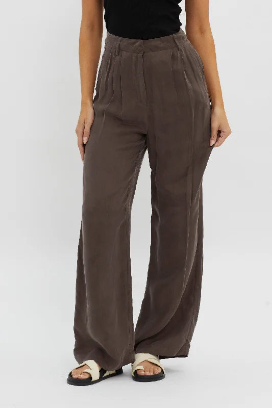 Dodie Straight Leg Trouser Pants Warm Grey