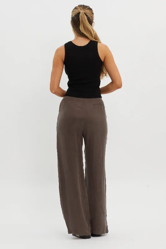 Dodie Straight Leg Trouser Pants Warm Grey