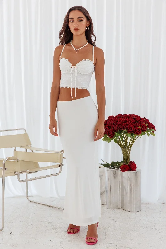 Fortune Stretch Maxi Skirt Off White