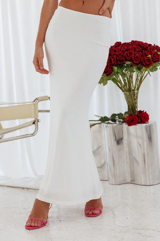 Fortune Stretch Maxi Skirt Off White