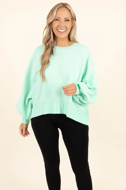 Freedom To Feel Pullover, Green Mint