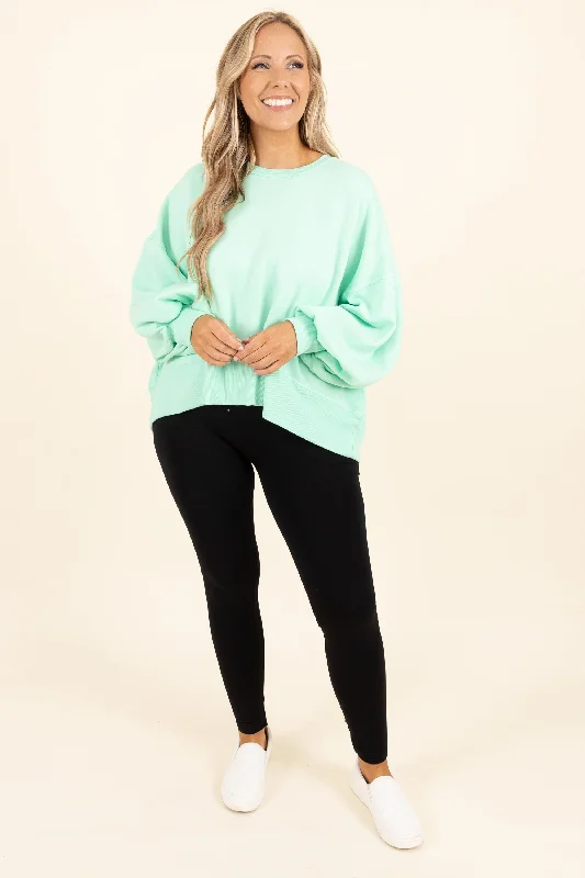 Freedom To Feel Pullover, Green Mint