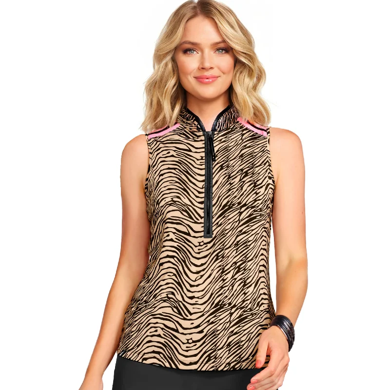 Jamie Sadock Cotton Candy Collection: Zebra Print Sleeveless Shirt