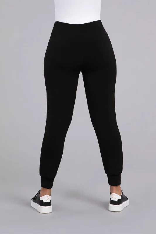 Jersey Fleece Back Jogger Legging | Black