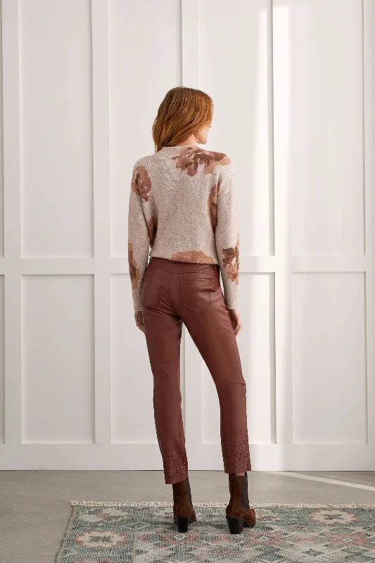 Laser Cut Hem Fly Front Ankle Pant - FINAL SALE