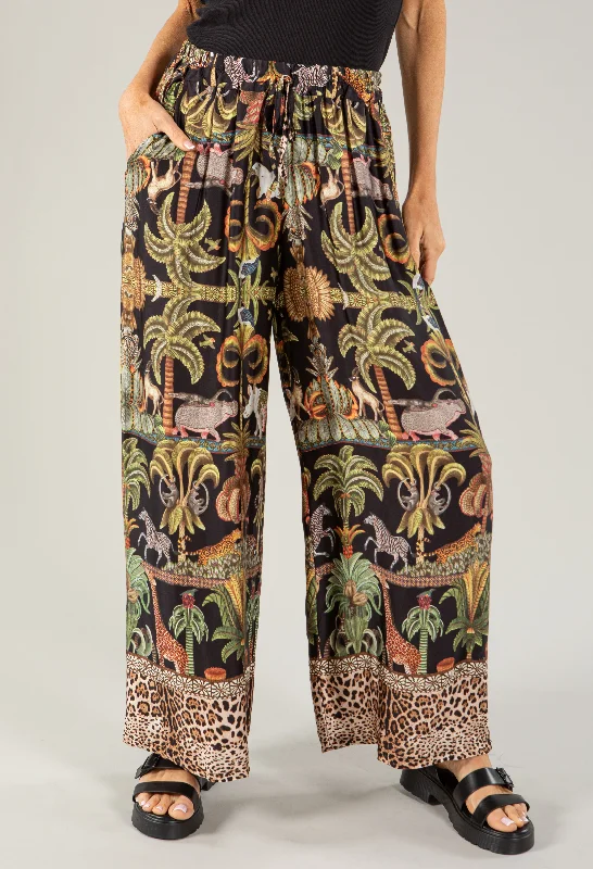 Leo Border Print Silk Trousers