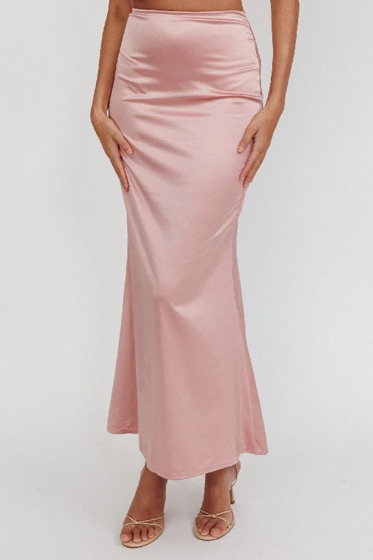 Like A Dove Satin Maxi Skirt Mauve