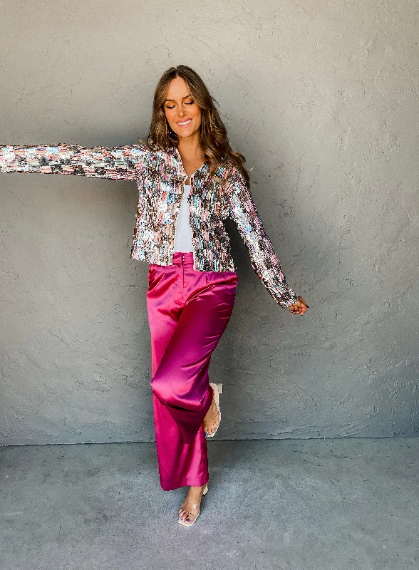 Move Over Satin Wide Leg Pants