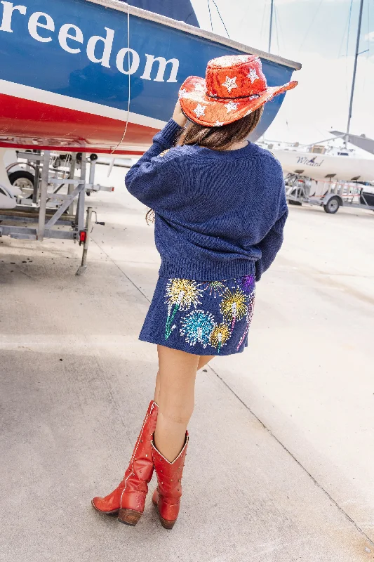 Navy Firework Skirt