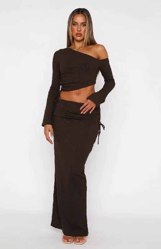 Rising Star Maxi Skirt Chocolate