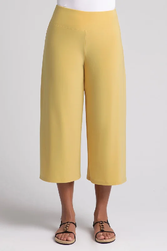 Side Slit Wide Capri | Marigold