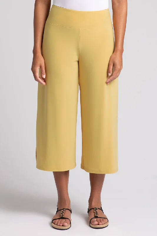 Side Slit Wide Capri | Marigold