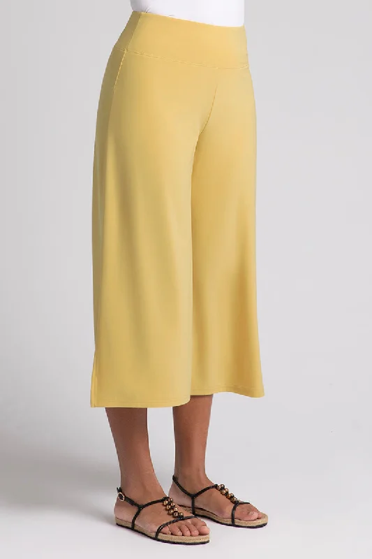 Side Slit Wide Capri | Marigold