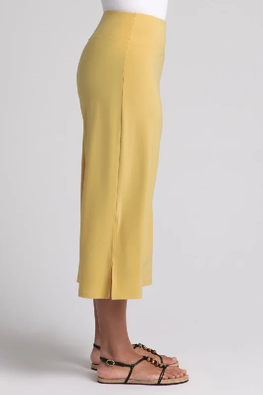 Side Slit Wide Capri | Marigold