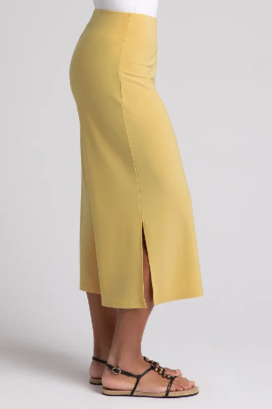 Side Slit Wide Capri | Marigold