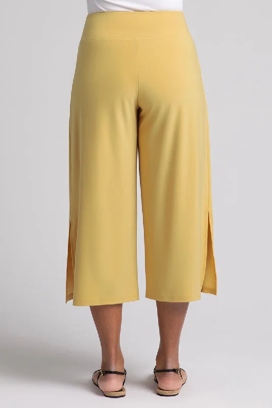 Side Slit Wide Capri | Marigold