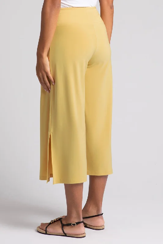 Side Slit Wide Capri | Marigold