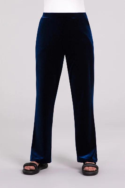 Velvet Straight Leg Pant | Midnight Blue