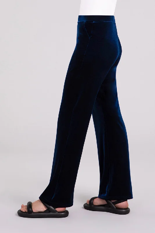 Velvet Straight Leg Pant | Midnight Blue