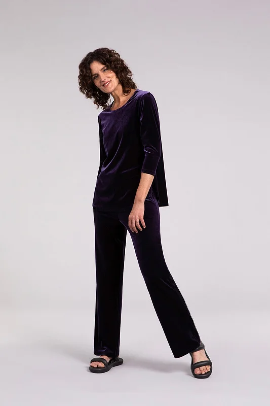 Velvet Straight Leg Pant | Plum